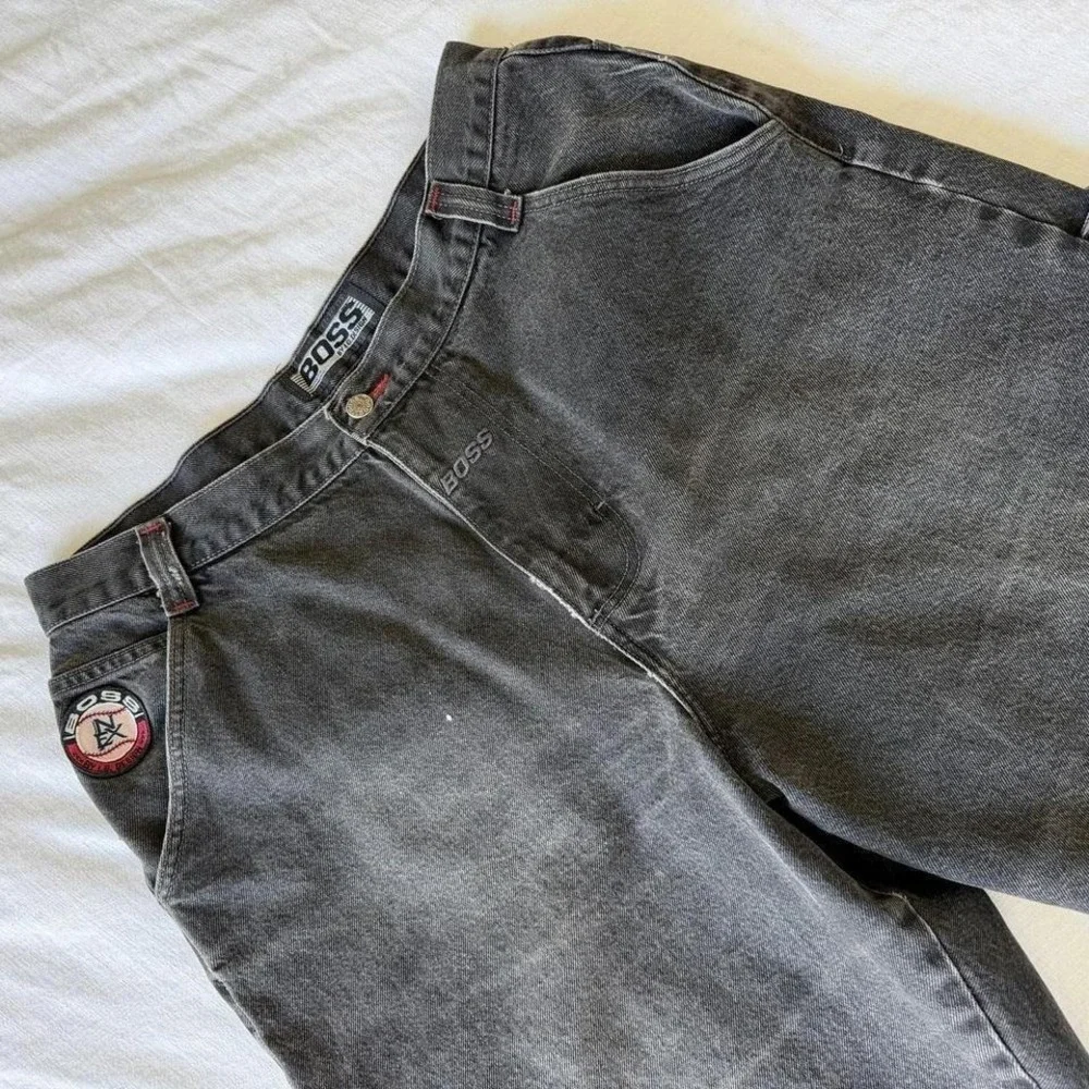 Vintage 90's Boss Design By IG Denim Shorts Y2K Jorts Men's Sz‎ 34W Faded Black